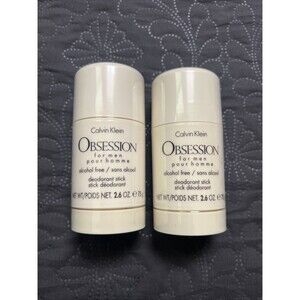 OBSESSION by Calvin Klein for Men Deodorant Stick 2.6 oz 75 g SEALED 2pc Lot NEW